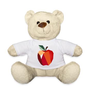 Geometrischer Apfel–Minimalistisches Frucht Design - Teddy - Weiß - Vorne