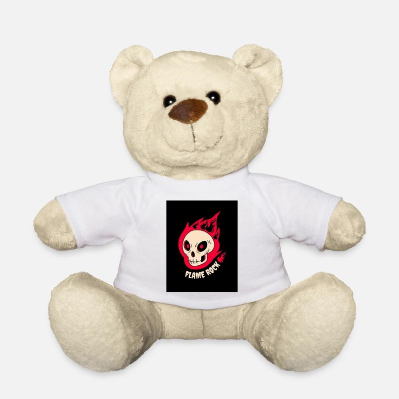 Burning Skull Rock - Teddy Bear - white