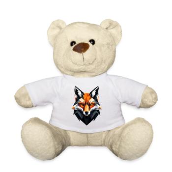 Geometric Fox Head - Teddy Bear - white - Front