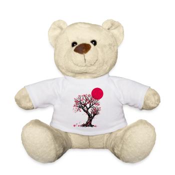 Crimson Blossom Moon Tree - Teddy Bear - white - Front