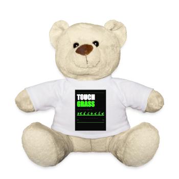 TOUCH GRASS – Glitch Streetwear Shirt - Teddy - Weiß - Vorne