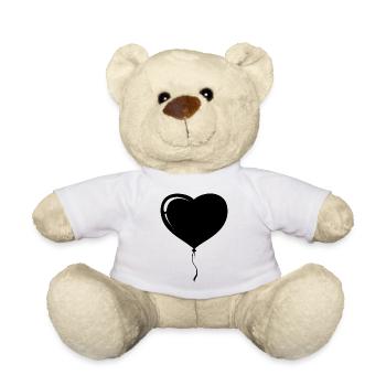 Heart Balloon - Teddy Bear - white - Front