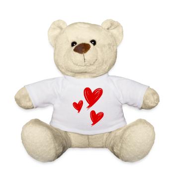 Cœurs Rouges - Nounours - blanc - Devant