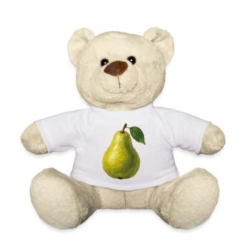 Illustration de la poire jaune - Nounours - blanc - Devant