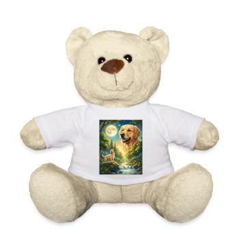 Hurler au mème de la lune Chien Golden Retriever - Nounours - blanc - Devant