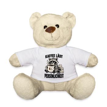 Müder Waschbär braucht dringend mehr Kaffee - Teddy - Weiß - Vorne