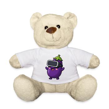 Joueur de dessins animés végan aux légumes d’aubergine - Nounours - blanc - Devant