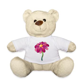 Glitzernde Pink-Daisy Blume - Teddy - Weiß - Vorne