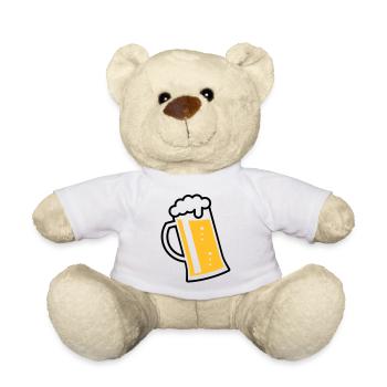 Maßkrug (Bier / Bierseidel / Bierglas / R /\/ 2C)  - Teddy - Weiß - Vorne