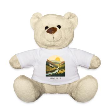 Mosel Germany | Vintage River Valley Poster - Teddy - Weiß - Vorne