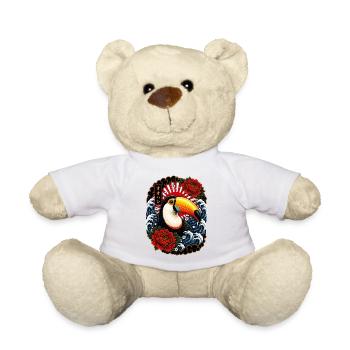 Tukan im japanischen Irezumi Tattoo Stil - Teddy - Weiß - Vorne