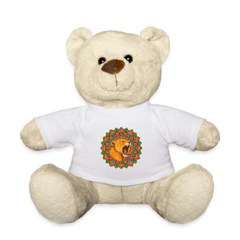 Loewin die bruellt im Mandala - Teddy - Weiß - Vorne