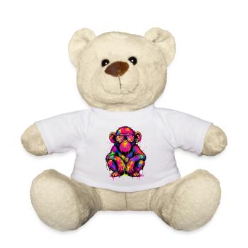 Neonaffen-Graffiti mit Dollarzeichen - Teddy - Weiß - Vorne