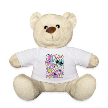 80er 90er Retro Technik Nostalgie Gamer - Teddy - Weiß - Vorne