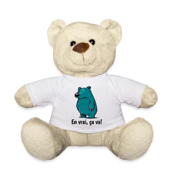T-shirt ours rigolo - En vrai ça va - Nounours - blanc - Devant