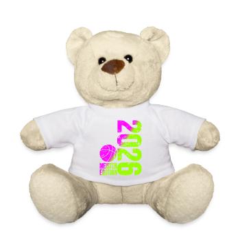 Basketball Champion Shirt 2026, lime Pink - Teddy Bear - white - Front