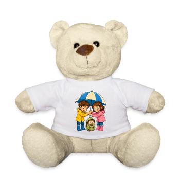 Kinder Regenschirm für Igel Süßes Regen Motiv - Teddy - Weiß - Vorne