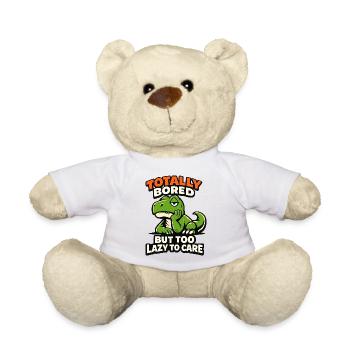 Seriously Bored Dinosaur - Teddy Bear - white - Front