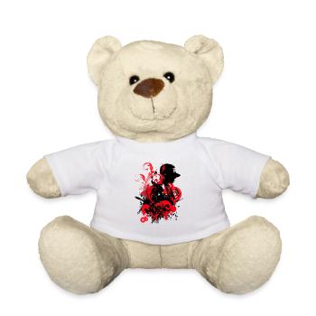 Graffiti Hip Hop Music Red On Black - Teddy Bear - white - Front
