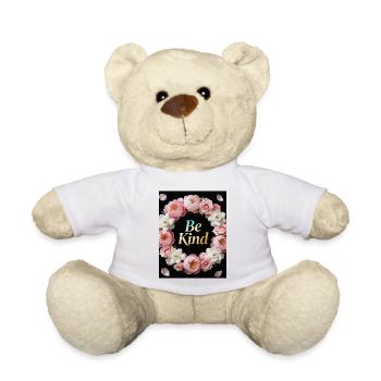 Be Kind Flower Wreath - Teddy Bear - white - Front