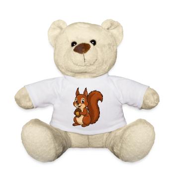Eichhörnchen mit Eichel - Teddy - Weiß - Vorne