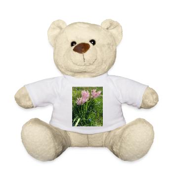 Hyacinth Rose Garden Pattern - Teddy Bear - white - Front