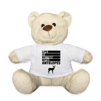 Antelope Humor Saying - Teddy Bear - white - Front