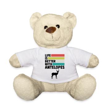 Antelope Humor Safari Africa - Teddy Bear - white - Front