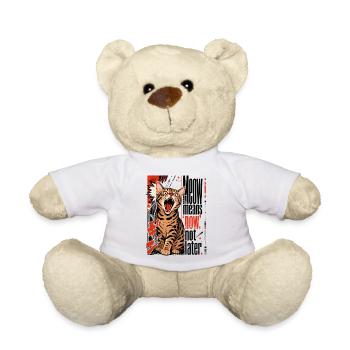 Meow Means 'Now', Not Later – Lautstarke Bengal - Teddy Bear - white - Front