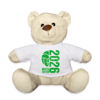 Volleyball Master Shirt 2026, Green , Bottle - Teddy Bear - white - Front