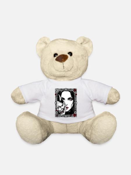 Portrait au masque gothique - Nounours - blanc