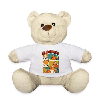 Funny Orange Cats Duel Comic - Teddy Bear - white - Front