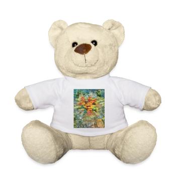 Collage des feuilles tropicales du Costa Rica - Nounours - blanc - Devant