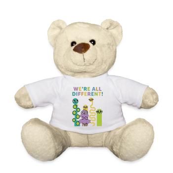 We're All Different! Colorful creatures - Teddy Bear - white - Front