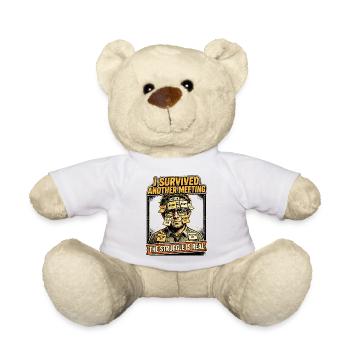 Meeting Überlebt Büro Stress Humor - Teddy - Weiß - Vorne