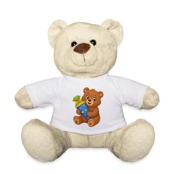 Cute bear with school cone for the start of school - Teddy Bear - white - Front