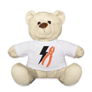 Elektriker Icon Emblem. – Motiv – Geschenkidee. - Teddy - Weiß - Vorne