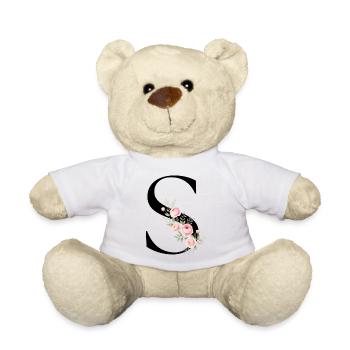 S Buchstabe Monogram Floral - Teddy - Weiß - Vorne