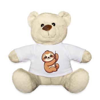 Lustiges Faultier am Seil - Teddy - Weiß - Vorne