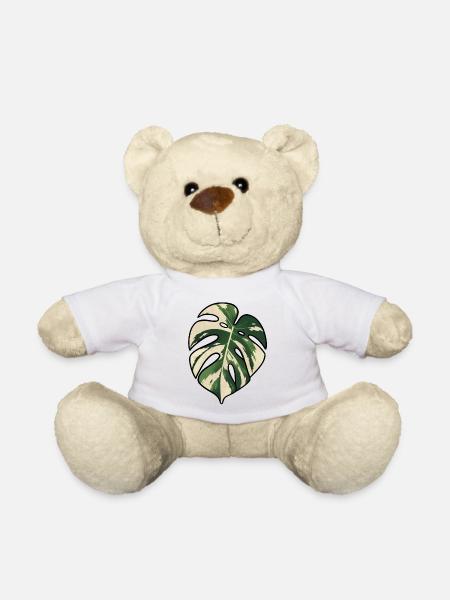 Monstera-Variegated Leaf Silhouette - Teddy - Weiß