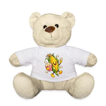 Fröhlicher Maiskolben mit Popcorn - Teddy - Weiß - Vorne