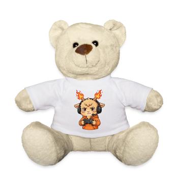 Gamer Fire Goat Shirt Feuer Ziege - Teddy - Weiß - Vorne