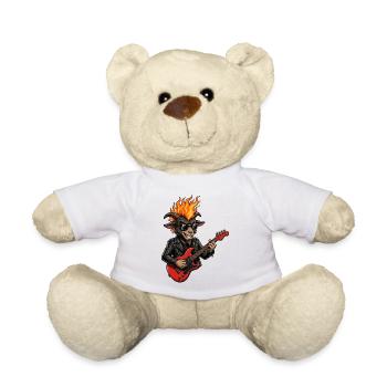 BAAAH METAL Fire Goat Shirt | Lustiges Metal Ziege - Teddy - Weiß - Vorne