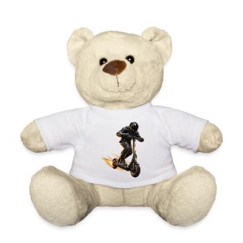 E-Scooter Rider – Dynamisches Motiv - Teddy - Weiß - Vorne