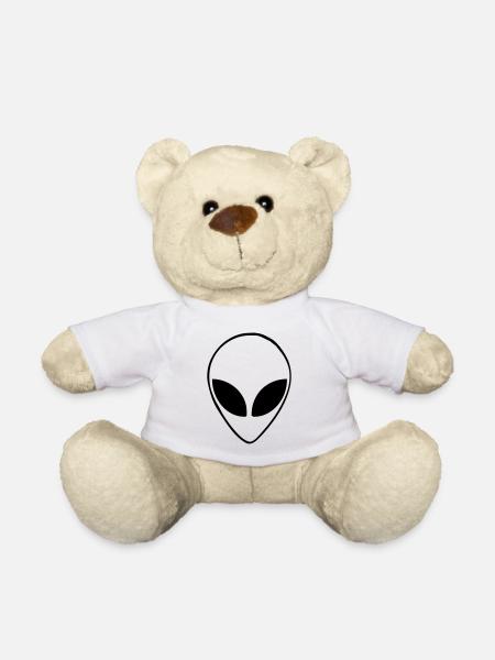 Alien head - Teddy Bear - white