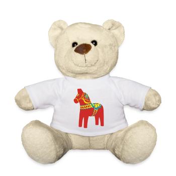 Dalahäst Dalecarlian Horse Dala-Pferd. Schweden - Teddy - Weiß - Vorne