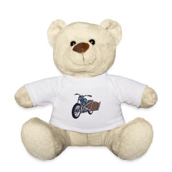 Motorbike with surfboard - Teddy Bear - white - Front