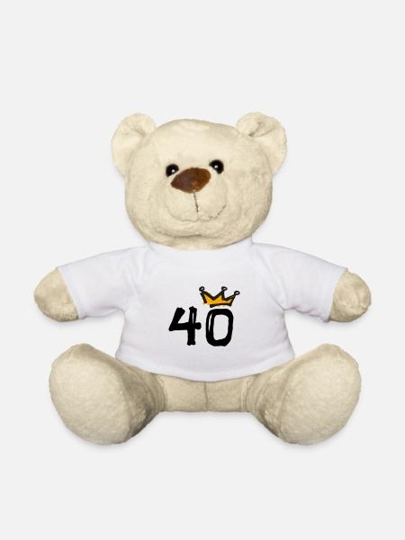40. Geburtstag Krone - Teddy - Weiß