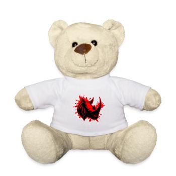 Tête d’animal de rhinocéros - Nounours - blanc - Devant