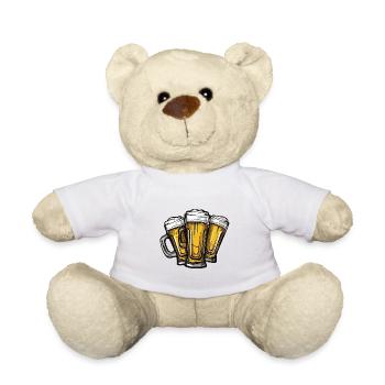 Bier Anstoßen Party - Teddy - Weiß - Vorne